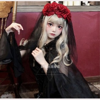 Halloween Ghost Bride Rose Gothic Lolita Veil (JYF15)